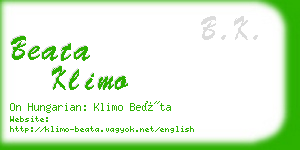 beata klimo business card